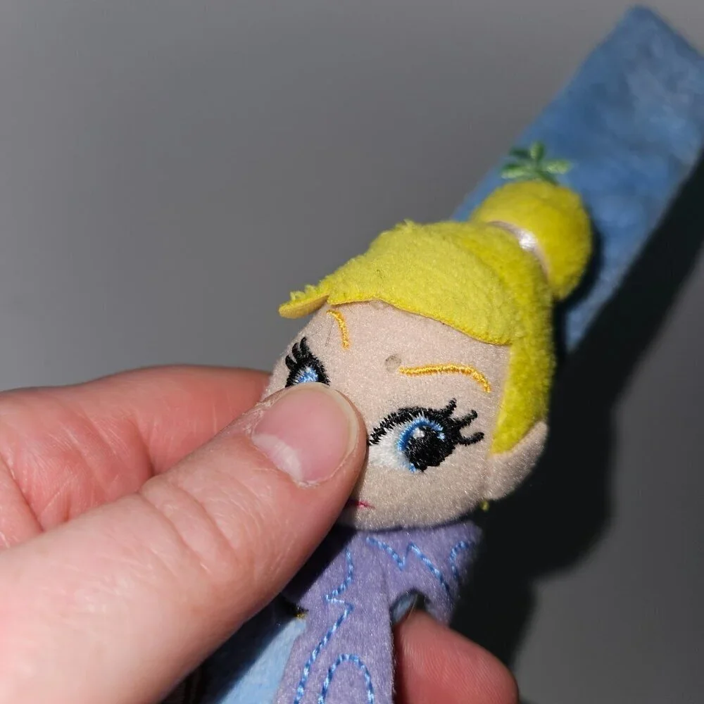 3 Disney Princess Plush Slap Bracelet Lot Snow White Tinkerbell Aurora